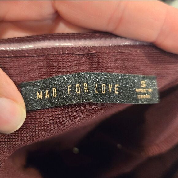 Mad For Love Strapless Bodycon Dress With Sheer Cutouts Sz Small - Picture 12 of 12